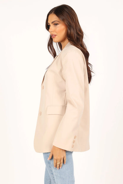 Myla Single Button Blazer Cream