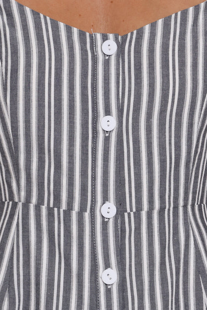 Reesa Romper Smoke Stripe