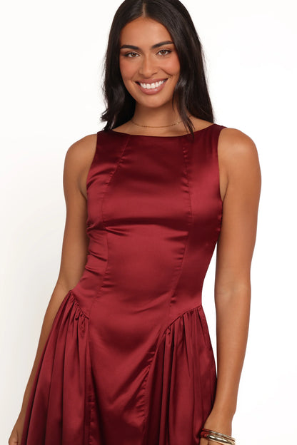 Katelyn Midi Dress Burgundy