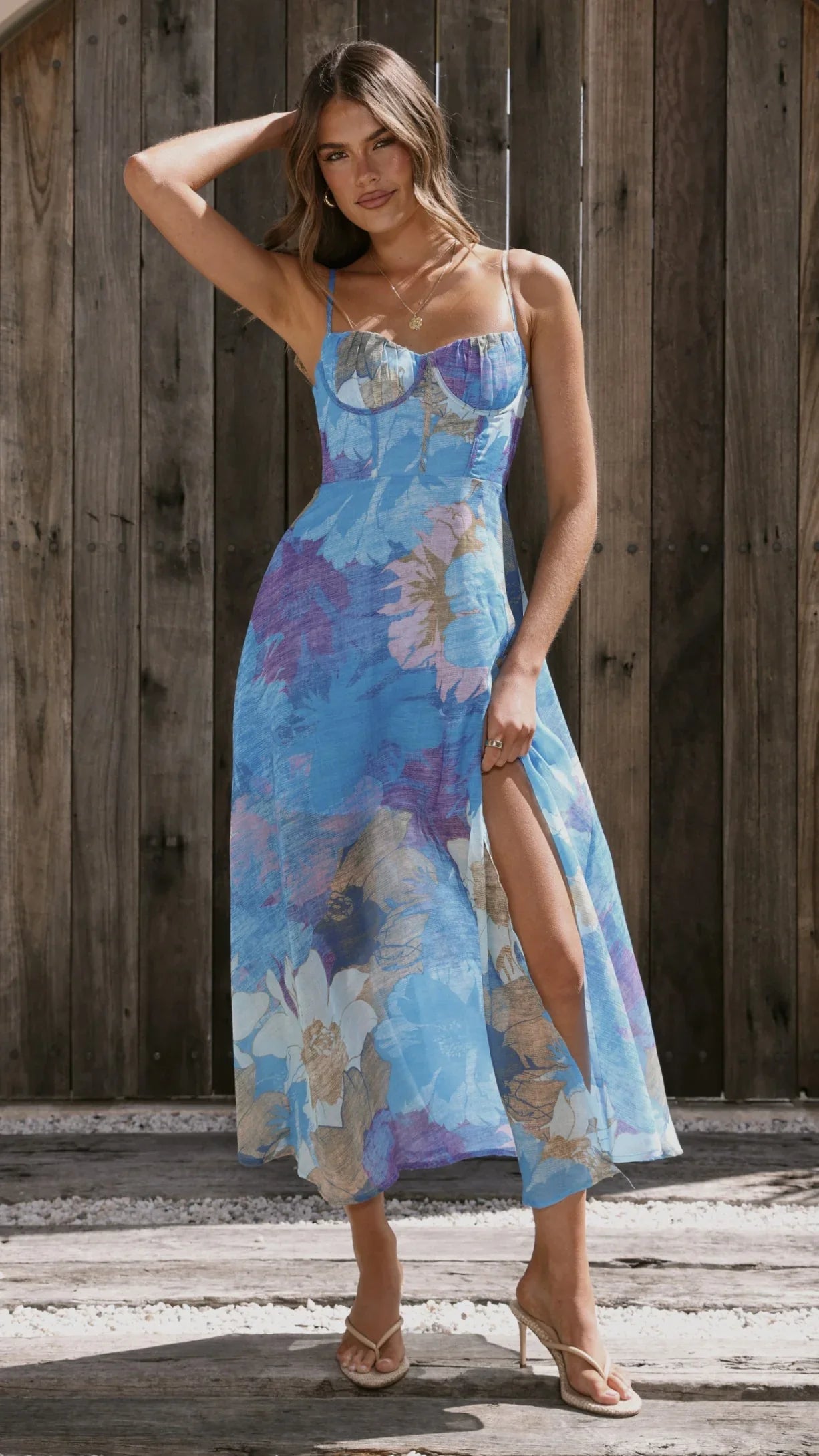 Rahima Maxi Dress Blue Floral