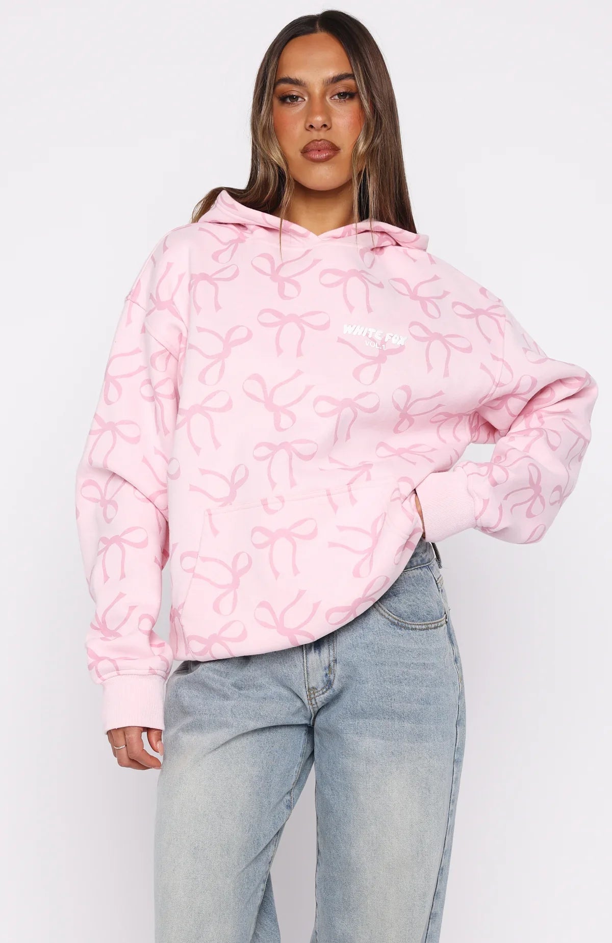 Vol 1 Oversized Printed Hoodie Posy Bow