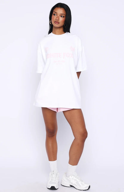 Vibe Too High Oversized Tee White