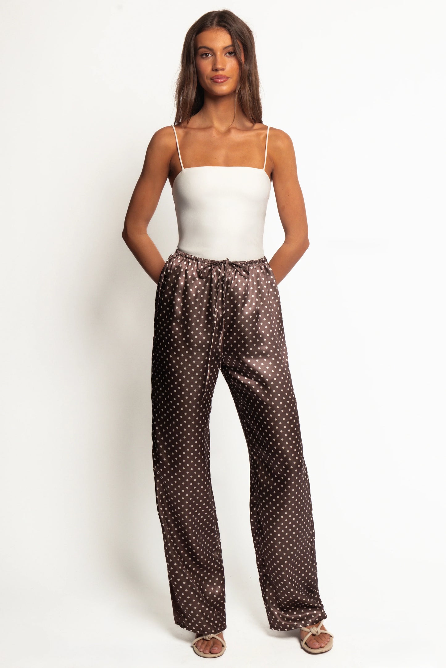 Alima Pants Brown Polka Dot