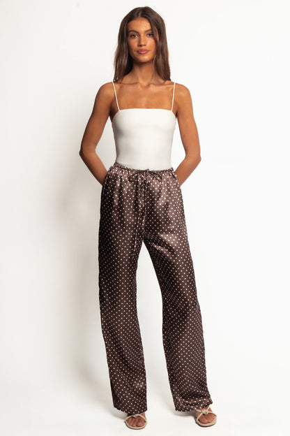 Alima Pants Brown Polka Dot