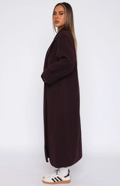 Winter Holiday Oversized Coat Burgundy