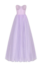 Lavender Tulle Maxi Dress with a Corset Bustier