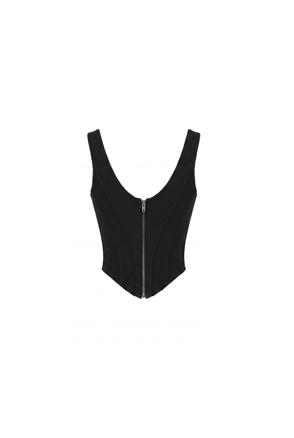Black corset in Italian mesh with a zipper