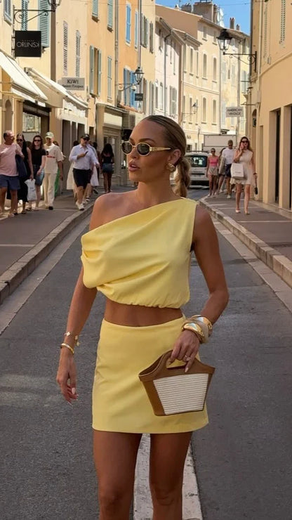 Charla Mini Skort Yellow