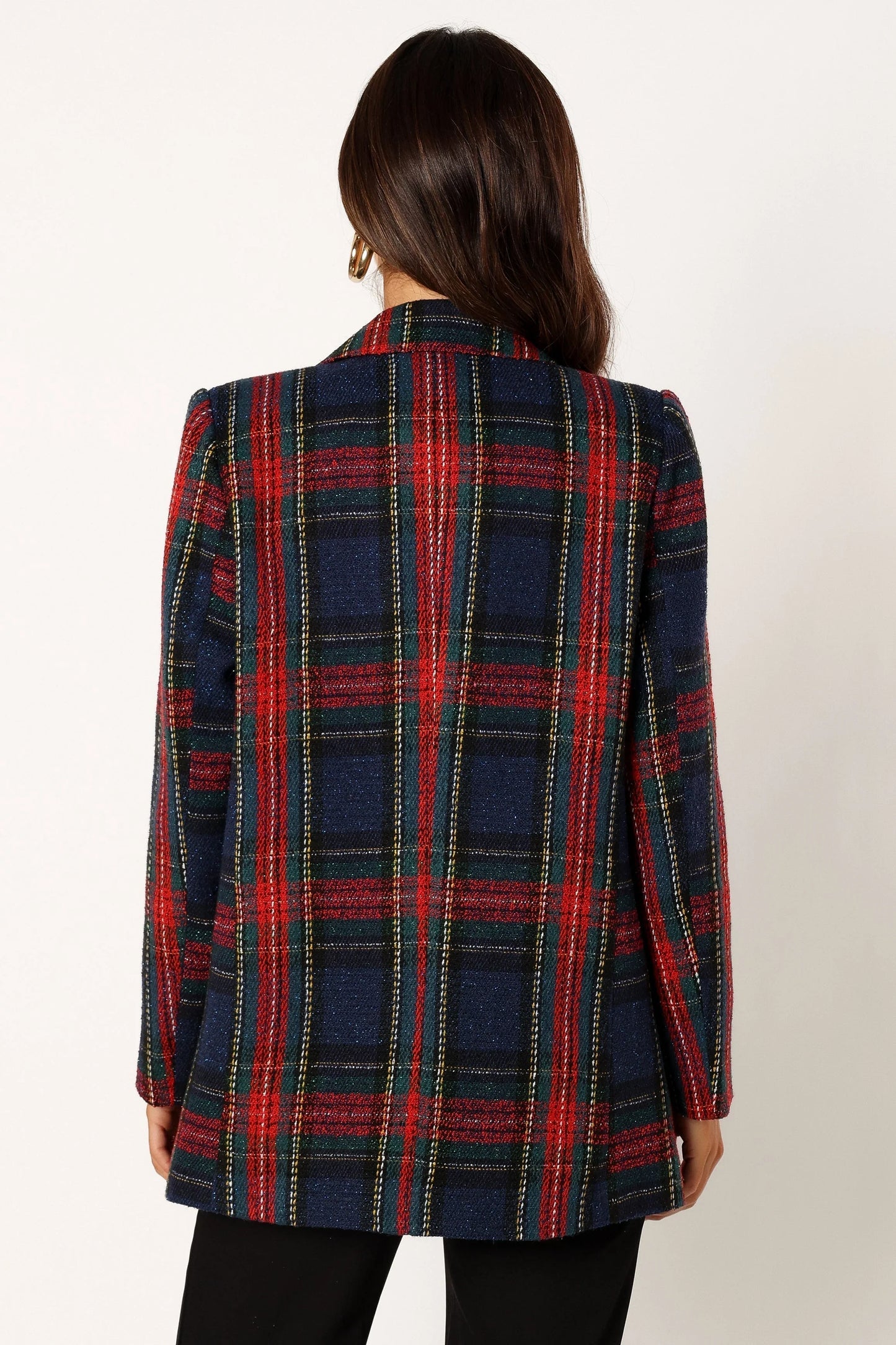 Vivienne Plaid Blazer Red Navy Multi
