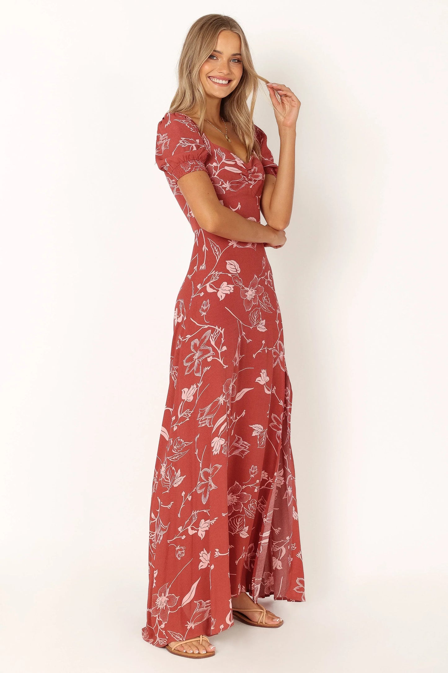 Franklin Maxi Dress Rust Floral