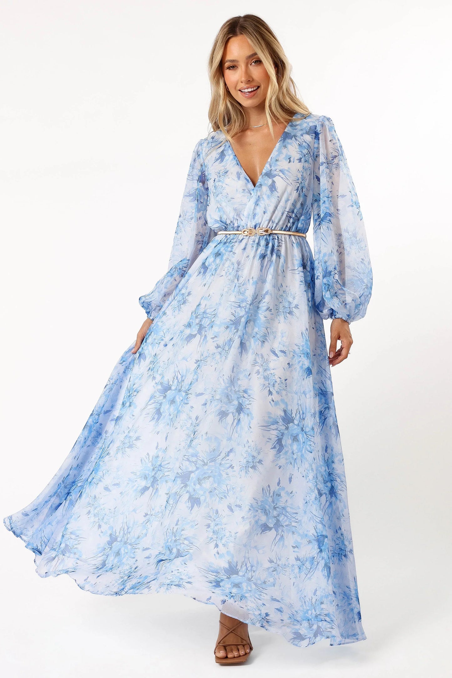 Anisa Maxi Dress Blue Floral