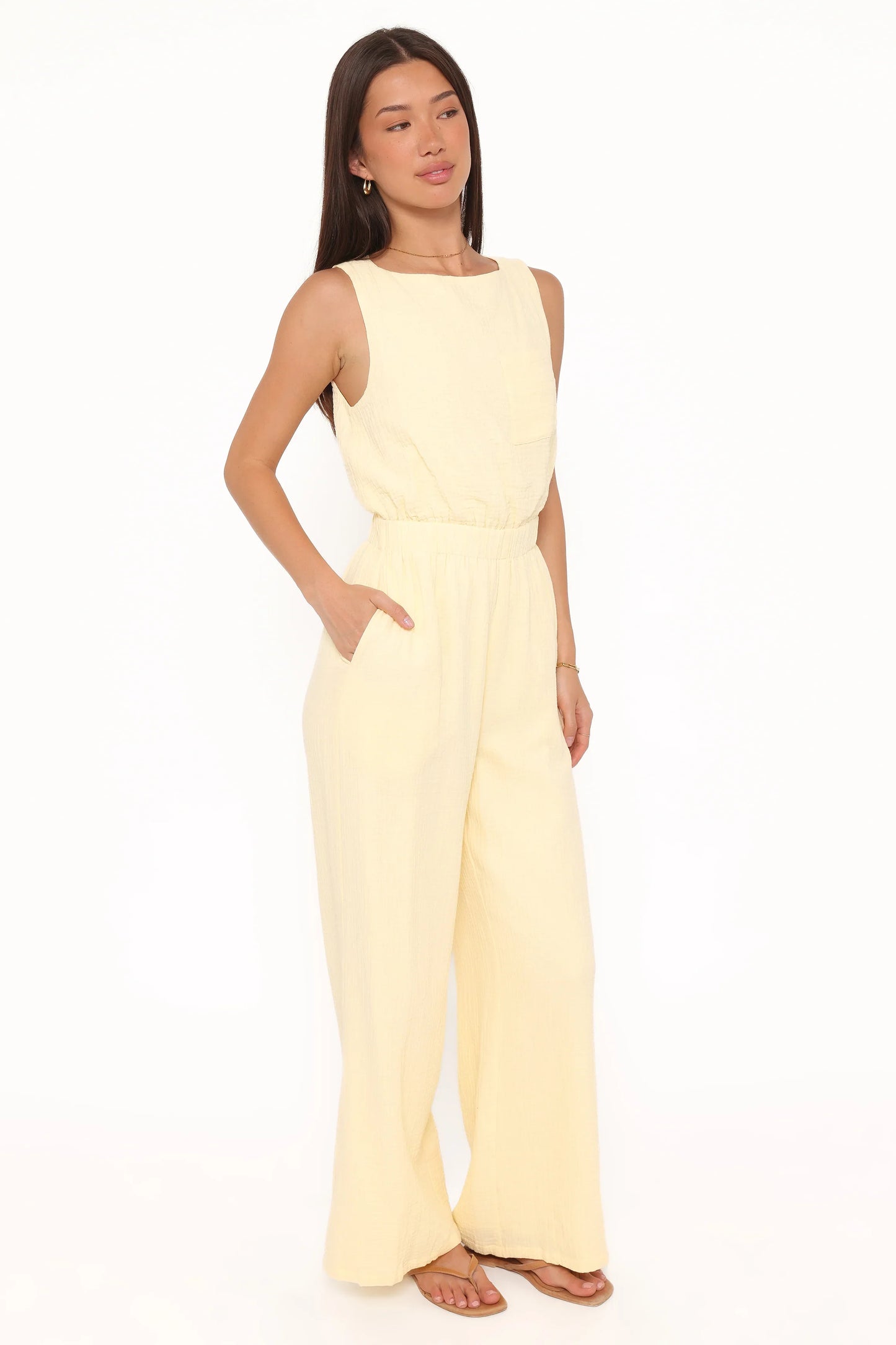 Brenna Cotton Jumpsuit Baby Yellow