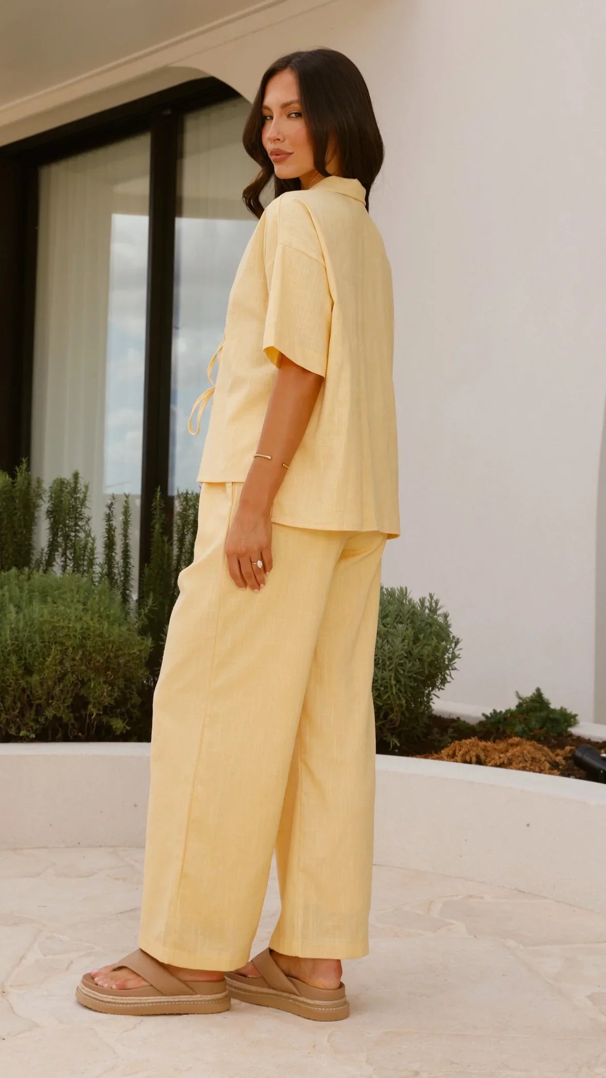 Lexi Linen Pants Baby Yellow