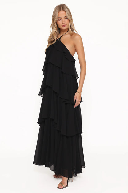 Chasity Halterneck Maxi Dress Black