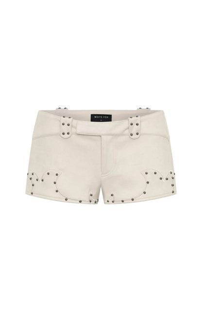Sing It Back Faux Suede Shorts Cream