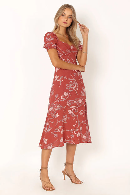 Franklin Dress Rust Floral