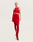Jaw dropping asymmetric red midi dress Xo Xo