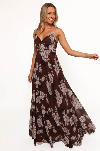 Madilyn Maxi Dress Brown Floral