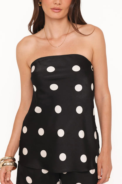 Belinda Strapless Top Black Cream