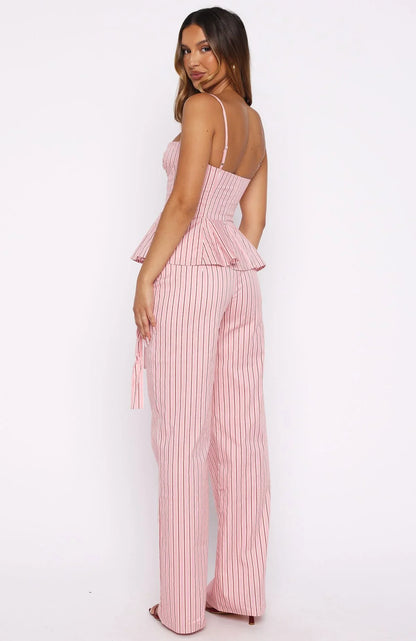 Tempt Me Not Pants Pink Stripe