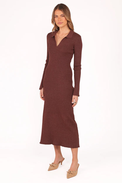 Makenna Knit Dress Brown