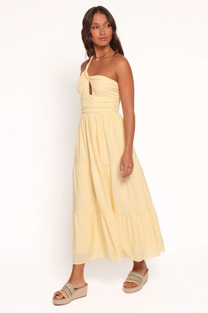 Vinny One Shoulder Maxi Dress Yellow
