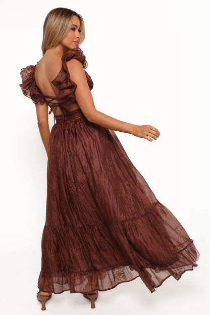 Harmony Maxi Dress Brown Floral
