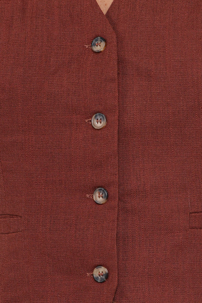 Bell Linen Vest Brown