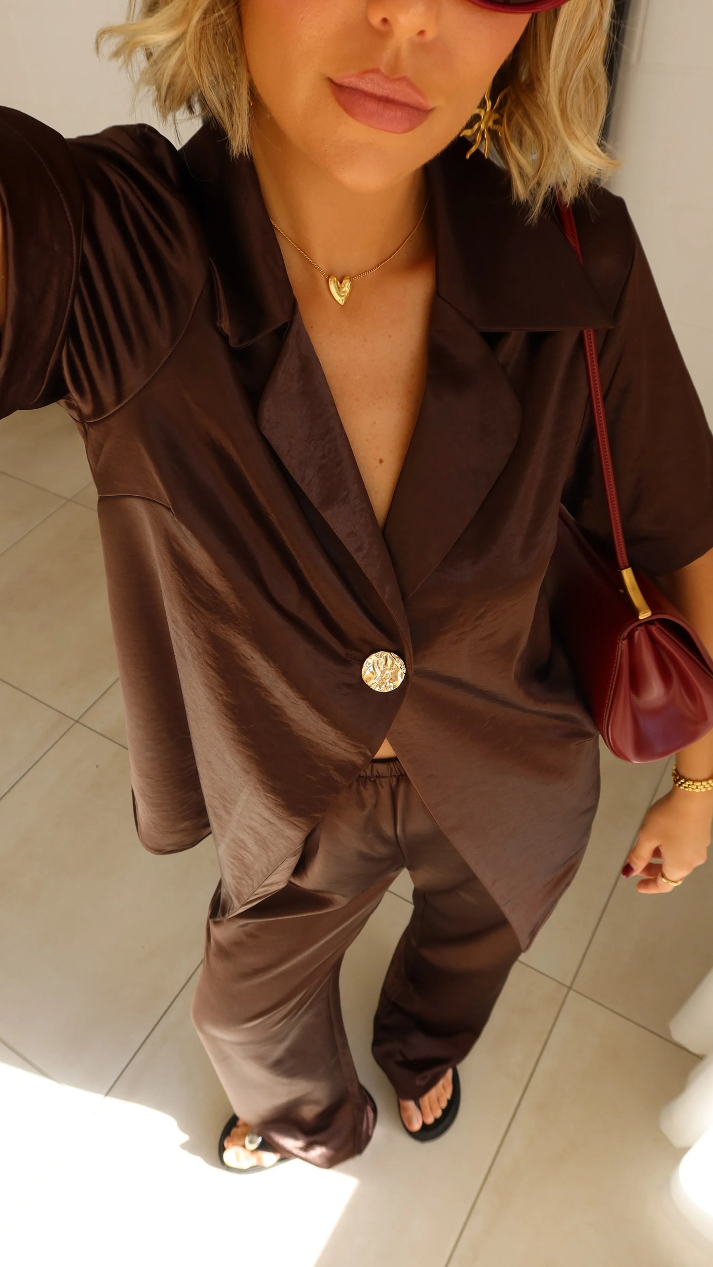 Bridget Button Shirt Chocolate