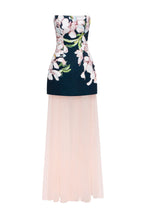 2 in 1 floral mini dress with a detachable light peach underskirt