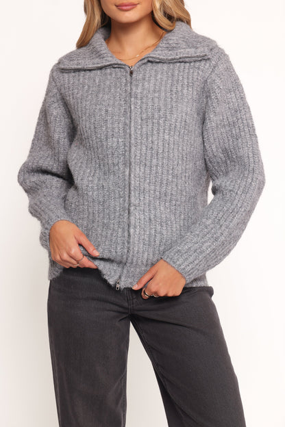 Miffy Zip Through Cardigan Grey