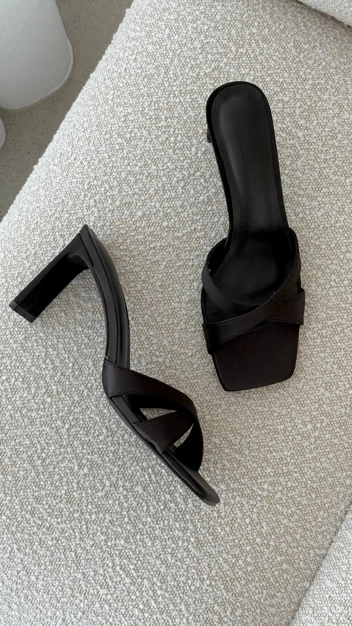 Kelsie Heels Black Satin
