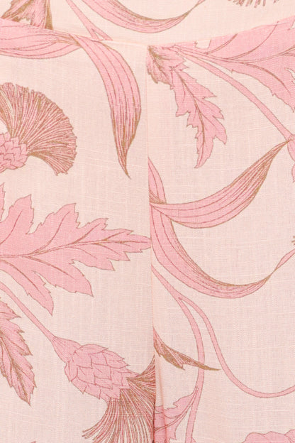 Brayden Wide Leg Linen Pant Pink Floral