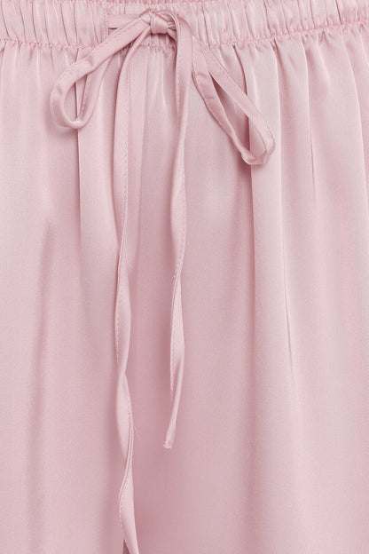 Viola Drawstring Wide Leg Pant Pale Pink
