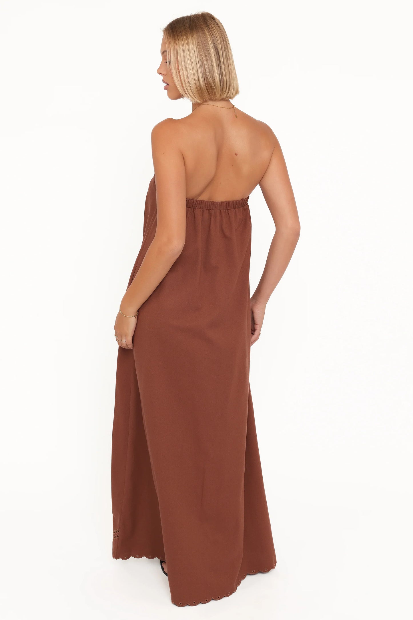 Como Strapless Maxi Dress Brown
