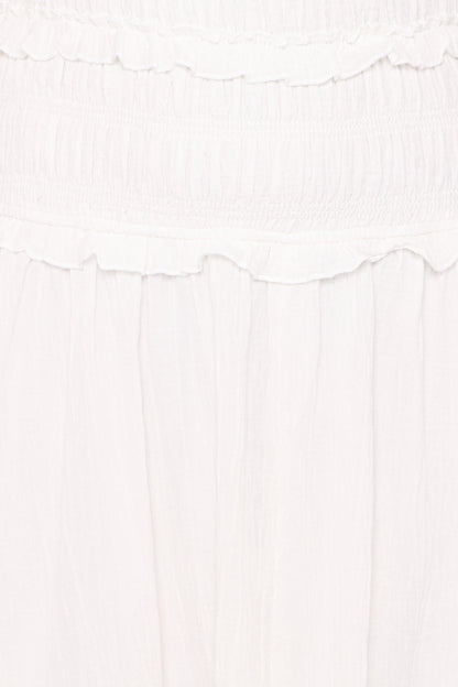 Enola Gather Midi Dress White