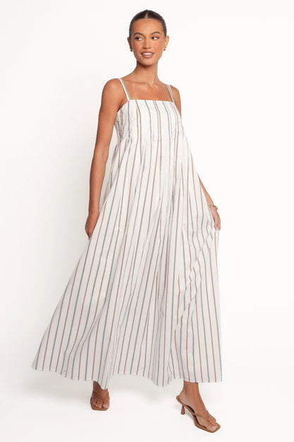 Corfu Midi Dress Blue Stripe