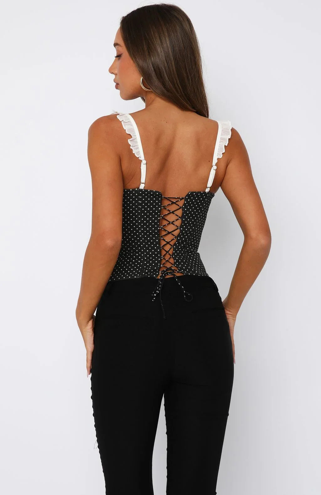Angel Wings Bustier Ivory Polka Dot