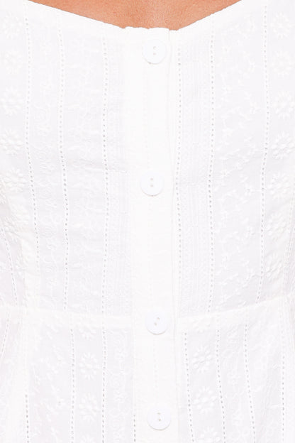 Reesa Romper White Embroidery