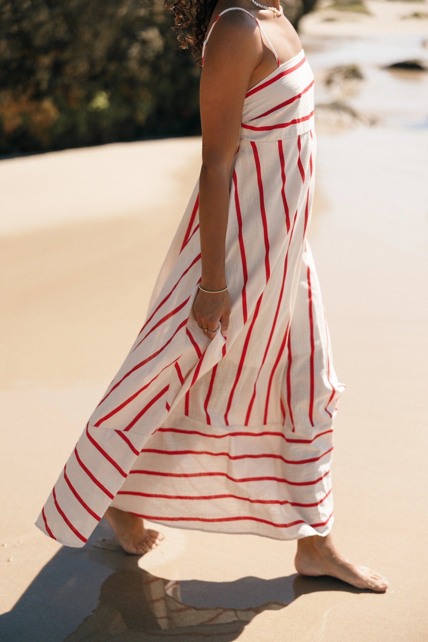 Brea Maxi Dress Cream Stripe