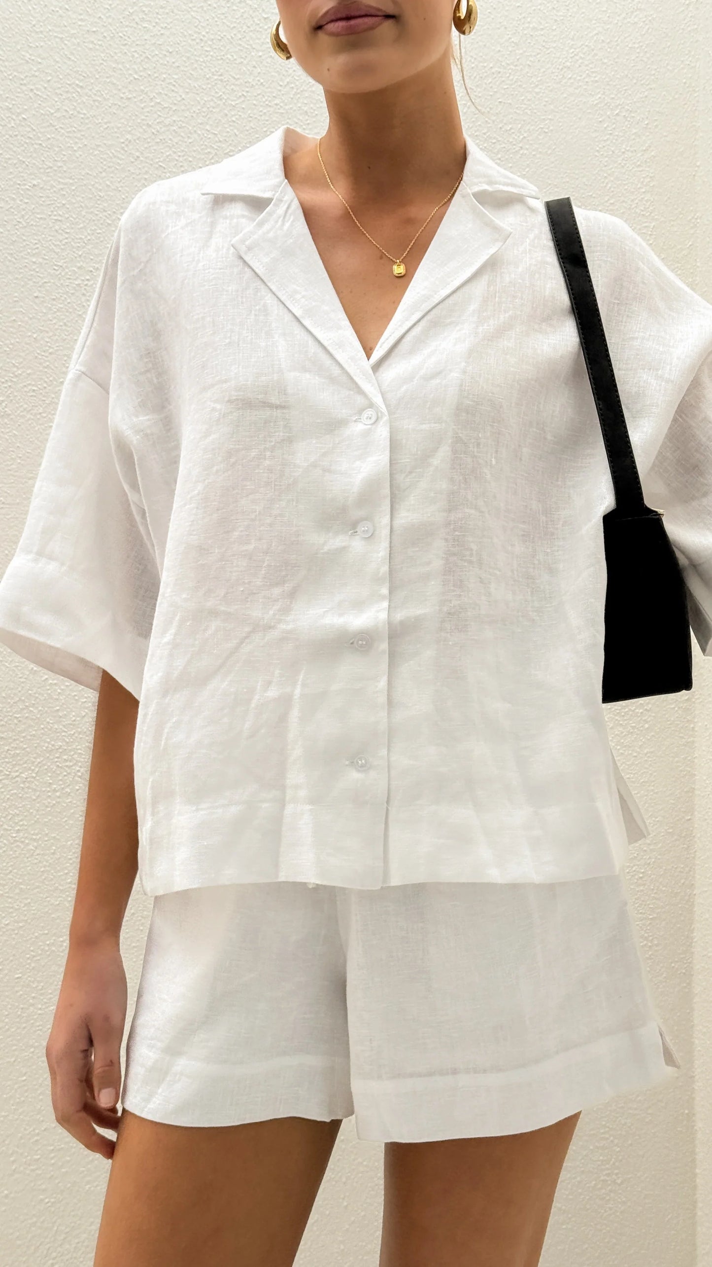 Luna Button Up Shirt White