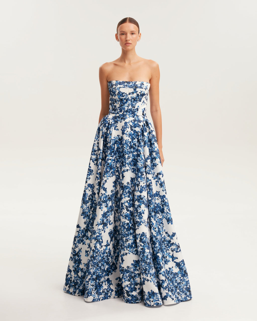 Ravishing blue hydrangea corset maxi dress Garden of Eden