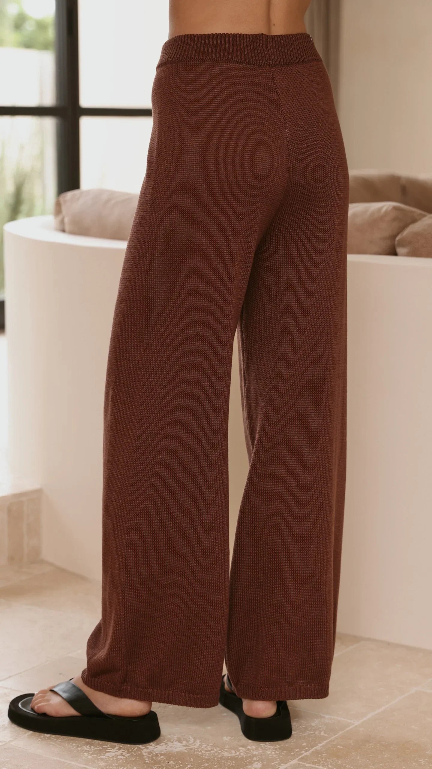 Florentine Knit Vest and Pants Set Chocolate