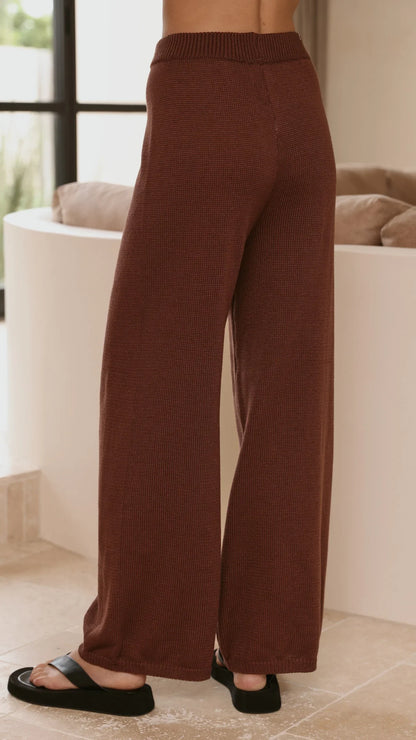 Florentine Knit Vest and Pants Set Chocolate