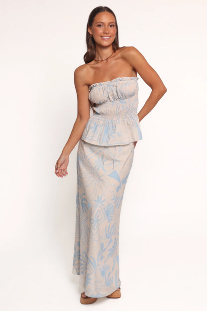 Elena Maxi Skirt Blue Soleil