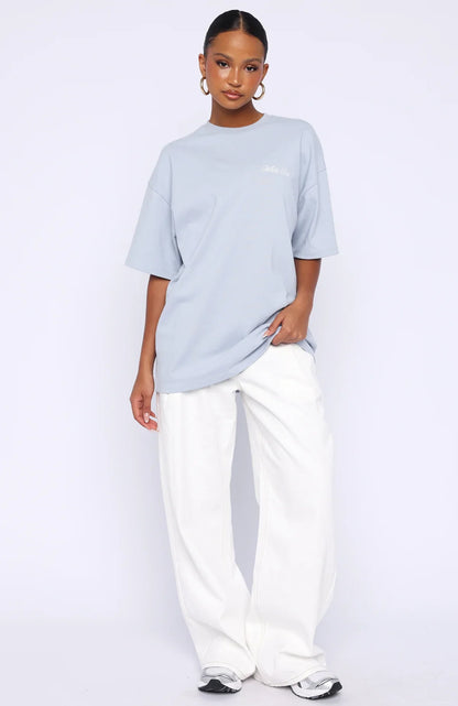 At Second Glance Oversized Tee Light Blue