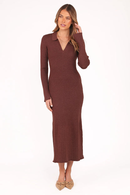 Makenna Knit Dress Brown