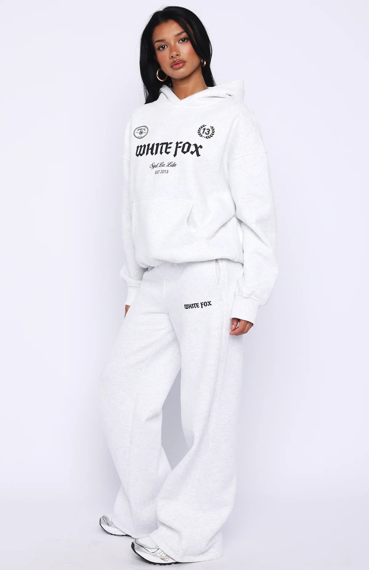 Vibe Too High Wide Leg Sweatpants Grey Marle