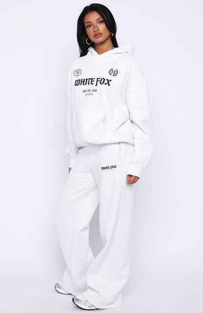 Vibe Too High Wide Leg Sweatpants Grey Marle