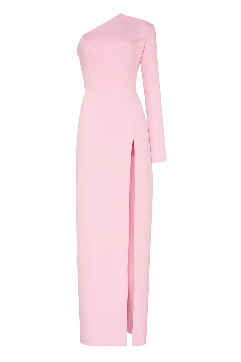 Pink Long sleeved dress with sharp shoulder cut